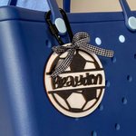 Étiquette de Breloque de Sac Personnalisée avec Nom Motif Sport Cadeau Anniversaire Fête pour Maman