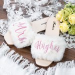 Personlig Bride to Be White Veil Sash Slippers Shoelaces Set med navn Bachelorette Bridal Shower Supplies for Bride
