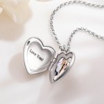 Collier minimaliste en argent sterling personnalisé avec photo cœur et texte gravé - Cadeau anniversaire pour elle