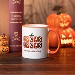 Need Coffee to Focus Taza de café calabaza personalizada para Halloween