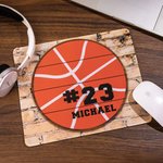 Tapis de Souris Antidérapant Personnalisé avec Numéro et Nom Motif de Baseball Football Basket-ball Cadeau pour Amateurs de Sport de Balle