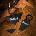 Set de 2 badges d'identification gothiques personnalisés pour chiens pour Halloween