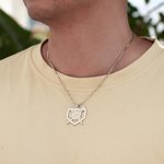 Baseball Bat Number Sport Necklace in Sterling Silver