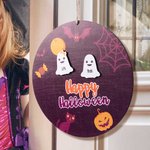 Custom Halloween Ghost Wooden Fall Door Sign Decor