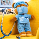 Personalised Doctor & Nurse Bear Plush Toy Medical Professional Appreciation Present