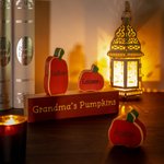 Spersonalizowane dynie Zestaw bloków rodzinnych Jesienny drewniany znak Dekoracja do domu Półka na stół Halloween Prezent na Święto Dziękczynienia
