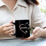 Tasse à café/thé personnalisée avec un cœur en léopard et un papillon
