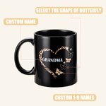 Tasse à café/thé personnalisée avec un cœur en léopard et un papillon