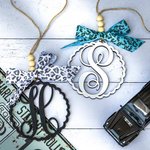 Beaded Custom Monogram Car Mirror Charm Gift for Her