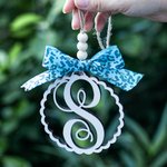 Beaded Custom Monogram Car Mirror Charm Gift for Her