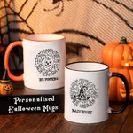 Mug en Céramique 295 ml Personnalisé avec Texte Design de Cartoon Citrouille Chapeau Pointu de Sorcière Cadeau Halloween pour Enfant