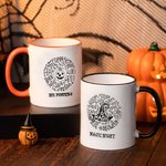 Mug en Céramique 295 ml Personnalisé avec Texte Design de Cartoon Citrouille Chapeau Pointu de Sorcière Cadeau Halloween pour Enfant