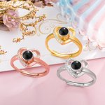 Anello personalizzato con proiezione fotografica Cuore 100 lingue ti amo