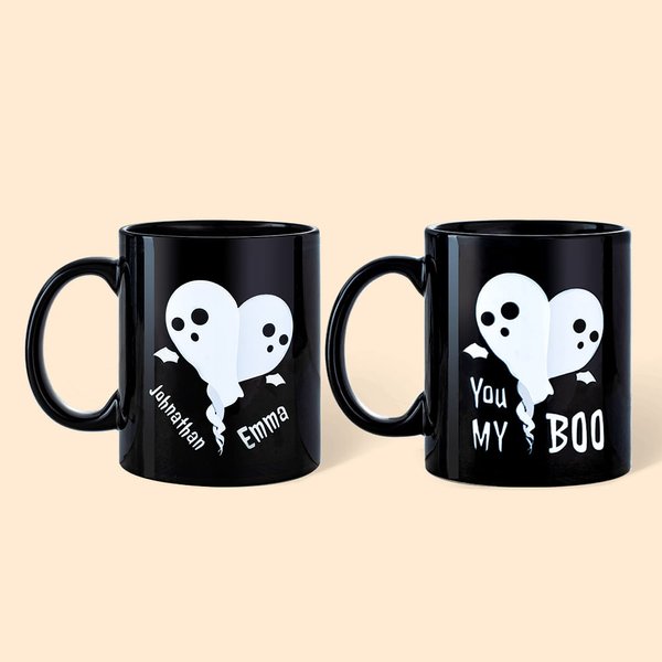 Gepersonaliseerde Halloween Ghost You My Boo Mok