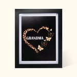 Heart Leopard Pattern Butterflies Personalized Picture Frame