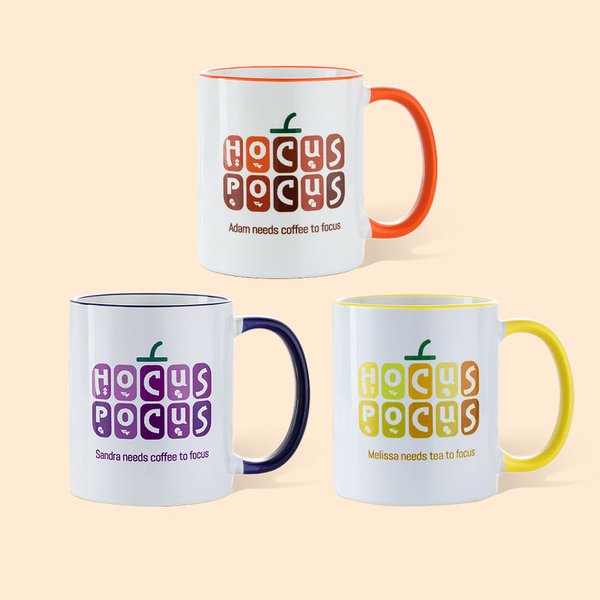 Need Coffee to Focus Taza de café calabaza personalizada para Halloween