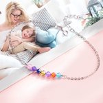 Bracciale personalizzato da donna in argento sterling con pietre di nascita della famiglia