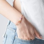 Bracciale personalizzato da donna in argento sterling con pietre di nascita della famiglia