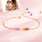 Bracciale personalizzato da donna in argento sterling con pietre di nascita della famiglia