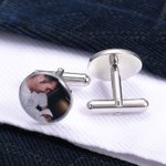 Boutons de Manchettes Personnalisés avec Texte et Photo Cadeau d'Anniversaire de Fête des Pères de Mariage pour Papa Grand-père