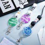 Disque pailleté personnalisé avec cordon perlé Cadeau