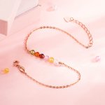 Bracciale personalizzato da donna in argento sterling con pietre di nascita della famiglia