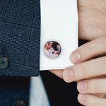 Boutons de Manchettes Personnalisés avec Texte et Photo Cadeau d'Anniversaire de Fête des Pères de Mariage pour Papa Grand-père