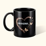 Tasse à café/thé personnalisée avec un cœur en léopard et un papillon