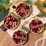 Personalisiertes Hölzernes Namensschild-Ornament für Weihnachtsstrumpf Weihnachtsbaum Kugel Anhänger Weihnachtsgeschenk für Familie Freunde
