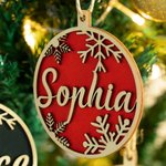 Personalisiertes Hölzernes Namensschild-Ornament für Weihnachtsstrumpf Weihnachtsbaum Kugel Anhänger Weihnachtsgeschenk für Familie Freunde