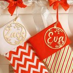 Personalisiertes Hölzernes Namensschild-Ornament für Weihnachtsstrumpf Weihnachtsbaum Kugel Anhänger Weihnachtsgeschenk für Familie Freunde