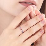 Gepersonaliseerde rechthoekige 1-10 familie geboortesteen zilveren ring Moederdag cadeau voor haar