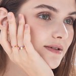 Gepersonaliseerde rechthoekige 1-10 familie geboortesteen zilveren ring Moederdag cadeau voor haar
