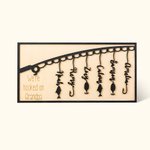 Personalised We're Hooked On Grandpa Wood Fishing Decorative Painting with 1-6 Names and Engraved Text Home Decor Father's Day Gift for Fishing Lover
