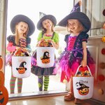 Sac à Bonbons en Toile Personnalisé avec Nom à Motif Citrouille Chapeau Boucle de Sorcière Boucle Cadeau Halloween pour Enfant