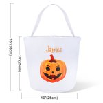 Sac à Bonbons en Toile Personnalisé avec Nom à Motif Citrouille Chapeau Boucle de Sorcière Boucle Cadeau Halloween pour Enfant