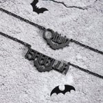 Personalized Minimalist Gothic Bat Name Necklace Halloween Jewelry Gift Christmas Gift for Women