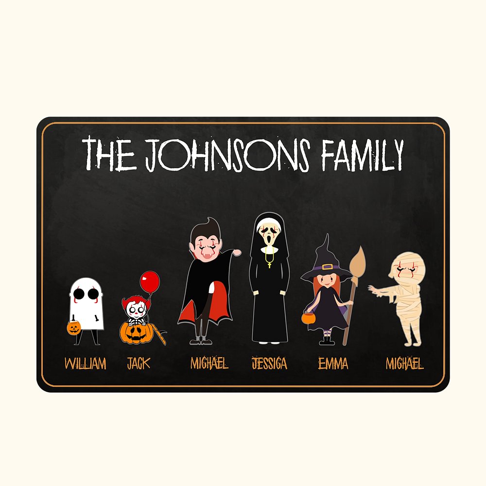 Personalisierte Halloween Familie Charakter Fußmatte