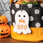 Customised Halloween Boo Ghost Name Candy Bag Tags