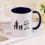 Mug Céramique Personnalisé avec Nom et Personnage de Père Enfant Cadeau Anniversaire pour Papa Police Pompier