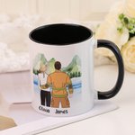 Mug Céramique Personnalisé avec Nom et Personnage de Père Enfant Cadeau Anniversaire pour Papa Police Pompier
