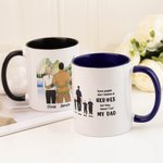 Mug Céramique Personnalisé avec Nom et Personnage de Père Enfant Cadeau Anniversaire pour Papa Police Pompier