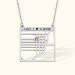 Collar personalizado de plata de ley con mapa