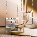 Collar personalizado de plata de ley con mapa