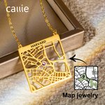 Collar personalizado de plata de ley con mapa