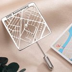 Personalised Coordinate Map Anniversary Brooch for Her