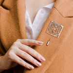 Personalised Coordinate Map Anniversary Brooch for Her