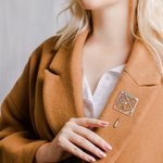 Personalised Coordinate Map Anniversary Brooch for Her