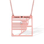 Collar personalizado de plata de ley con mapa