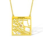 Collar personalizado de plata de ley con mapa